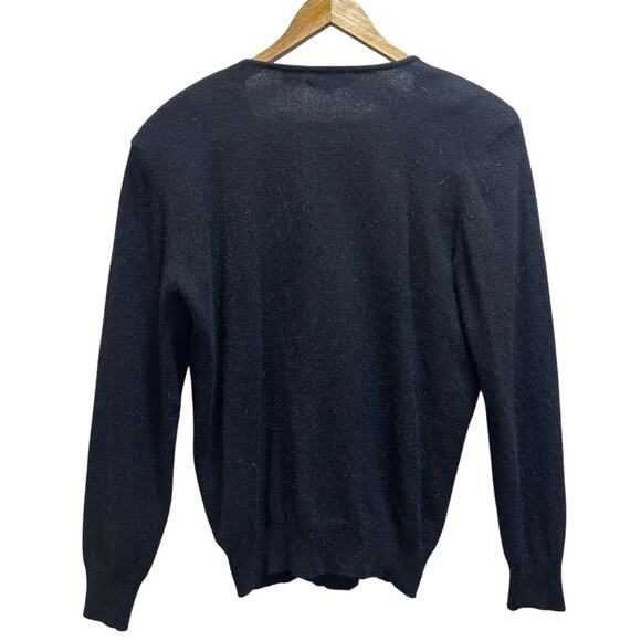 VTG Nordstrom Point Of View Angora Rabbits Hair Wool Sweater S Floral Bead Blk - Picture 5 of 7